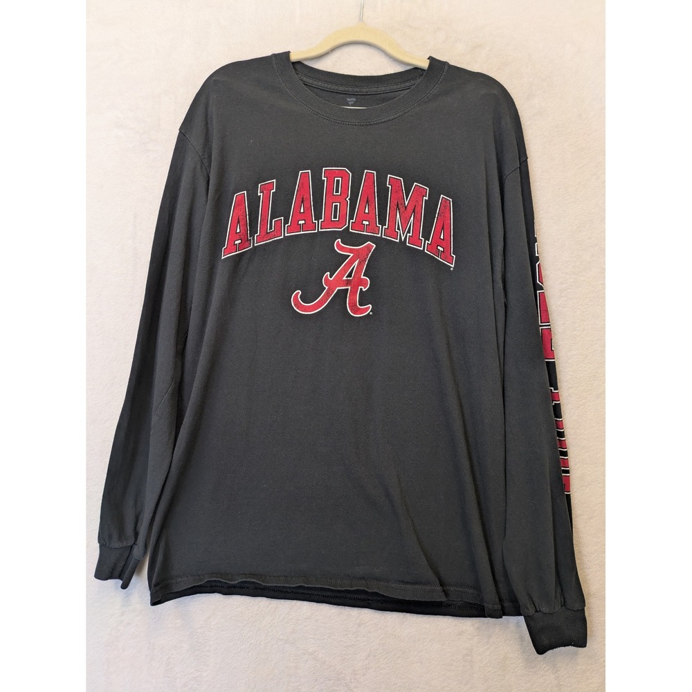 Fanatics Alabama Crimson Tide Long Sleeve T Shirt Mens Size L Gray Football